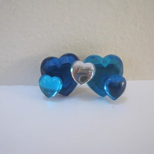 Vintage Rhine Stone Heart Brooch Vintage Rhine Stone Heart Pin Valintine Pin Heart Pin Blue Brooch Woman Teen Gift Idea For Her