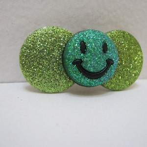 Smiley Face Brooch Green Boho Jewelry Bling Accessorie Woman Teen Gift Idea
