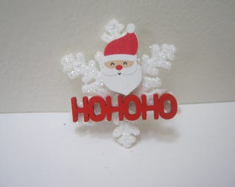 Santa Claus Brooch Santa Pin Snowflake Brooch Snowflake Pin Christmas Pin Winter Pin Holiday Brooch Woman Teen Gift For her