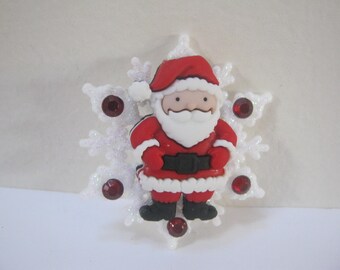 Handmade Christmas Pin Santa Clause Brooch Christmas Pin Santa Clause Pin Snowflake Brooch Snowflake Pin Woman Teen Gift For Her