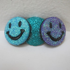 Smiley Face Brooch Blue Purple Boho Jewelry Smiley Face Pin Hippie Jewelry Teen Woman Gift Idea Stocking Stuffer