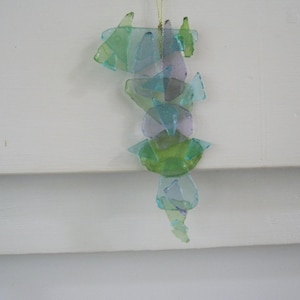 Green Stained Glass Wall Hanging Glass Wall Art Home Decor Wall Decor Glass Art Gift Idea One Of A Kind