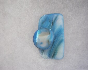 Handmade Glass Brooch Glass Pin Fused Glass Brooch Fused Glass Pin Abstract Glass Pin Blue Glass Brooch Woman Gifts Gift Idea For Her