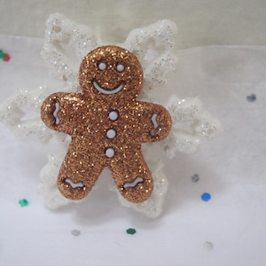 Gingerbread Man Brooch Christmas Pin Holiday Jewelry Gingerbread Pin Gift Idea Woman Teen For her