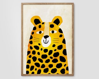 Cheetah nursery print.  Nursery kids Playroom Decor