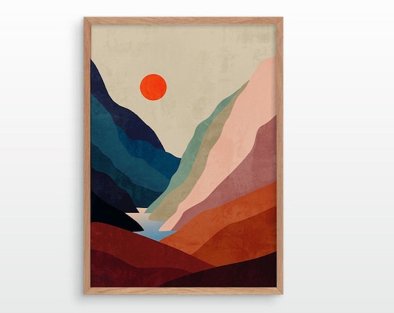 Landscape art print. Beautiful Mountains. Ideal print for decorating your home or office.