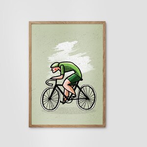 Cycling Art Print: Inspirational Bike Rider Illustration