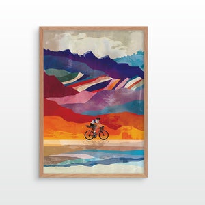 Cycling art print. Great gift for a cyclist.