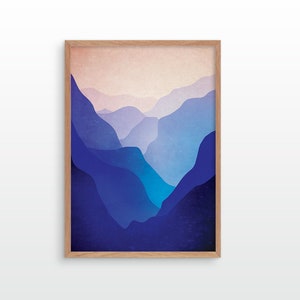Landscape art print. Mountain print for your home or office.
