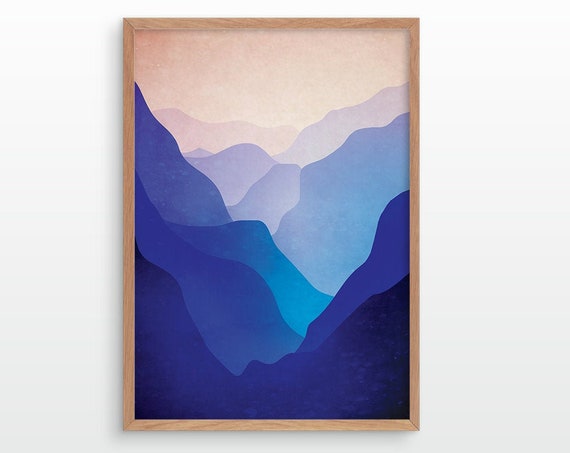 Landscape art print. Mountain print for your home or office.