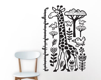 Growth chart for measuring your kids. Giraffe is ready to decorate your wall. Perfect decor for decorating your room.