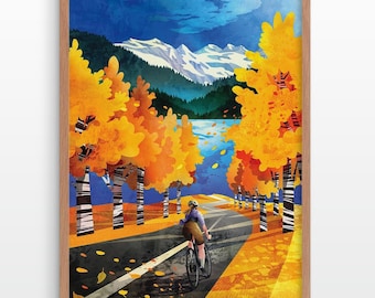 Autumn Cycling Art Print: Memory of your favourite ride