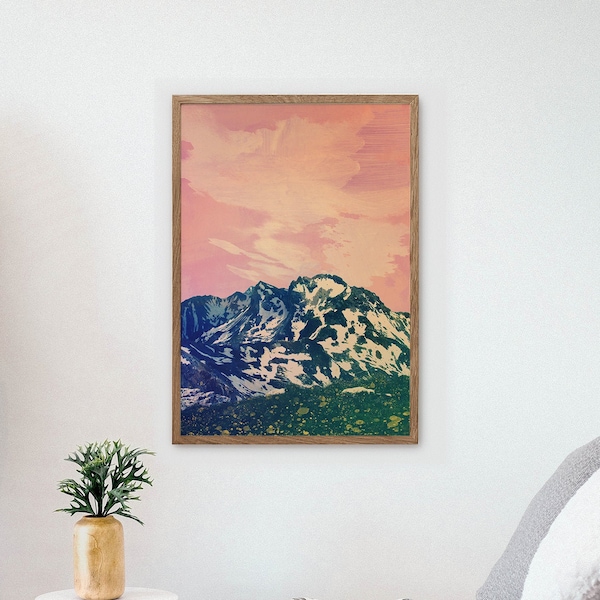 Landscape art print. Balkan mountains.