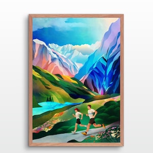 Stampa artistica Mountain Runners: decorazioni per la casa ispiratrici