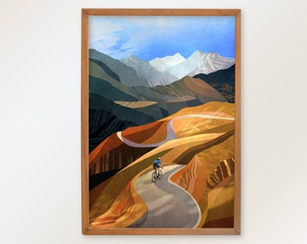 Cycling art print. Never lost on a bike.