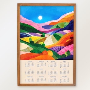 Colorful hills 2026 wall calendar.