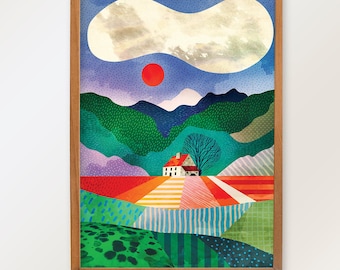 October landscape out in the country.  Colorful decoration for your home.