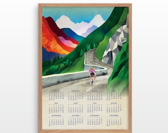 2024 Cycling in the mountains. Wall decor for your home or office.