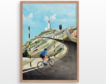 Fietskunstprint. Epische klim op de Mont Ventoux.