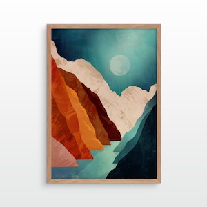 Canyon Mountain landscape art print. Great gift for a hiker.