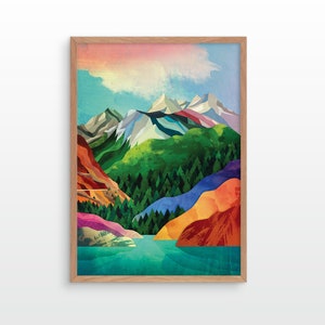 Landscape art print. Mountain art print.