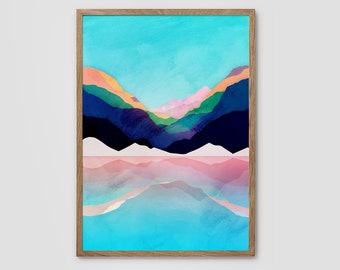 Landscape art print. Mountain print.