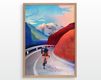 Cycling art print. Push the tempo.