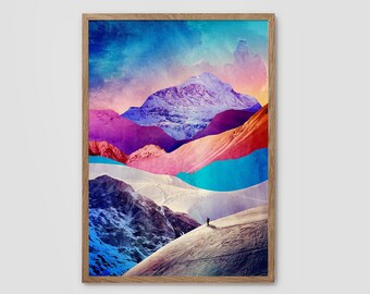 Landscape art print. Mountain print.