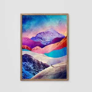 Landscape art print. Mountain print.