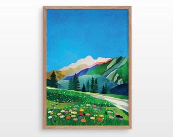 Alpine flowers fine art print.