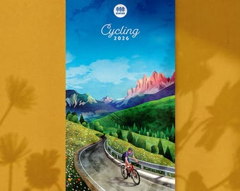 Fietswandkalender 2026: originele kunstillustraties