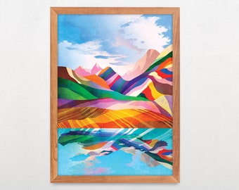 Sunny day in the mountains. Landscape fine art print.