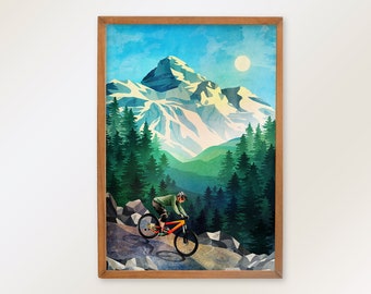 Mountain bike fine art print. Decoration for your home or office.