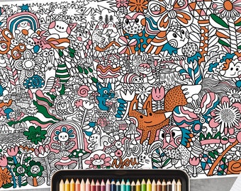 Big size colouring page for kids.