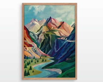 Mountain Pass. Fine art print.