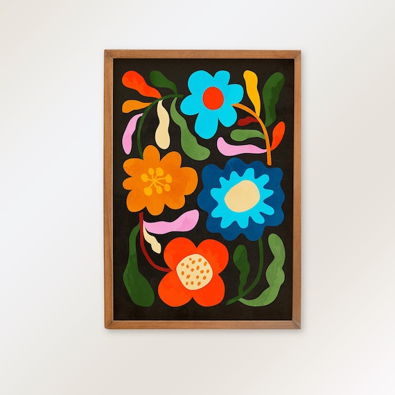 Flowers art print. Colorful decor for your home or office.