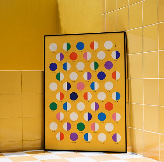 Custom 2026 Moon Phase Calendar Print: Golden Lunar Art