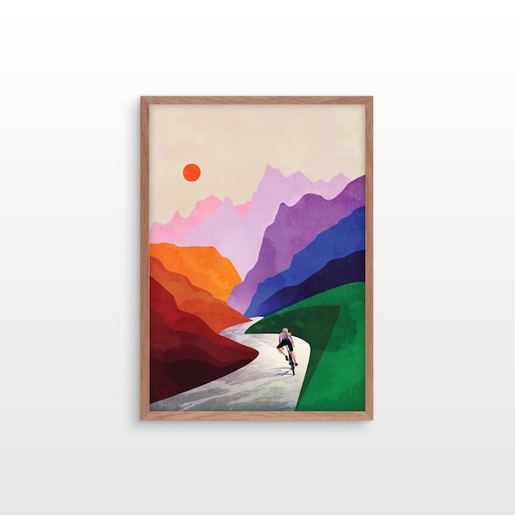 Colorful descent: Motivational Poster for every woman cyclist
