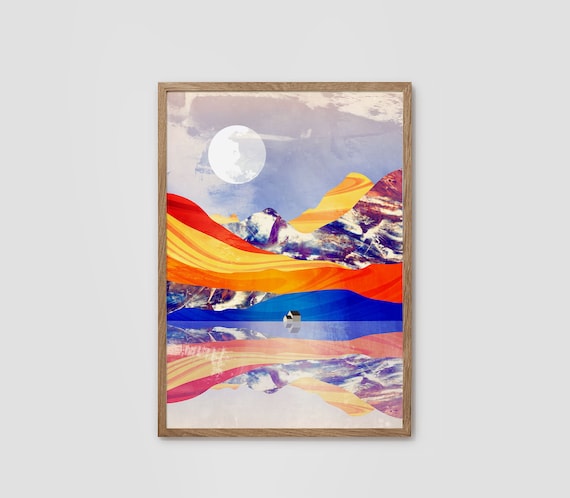 Landscape art print. Mountain print. Ideal print for decorating your living room or office.