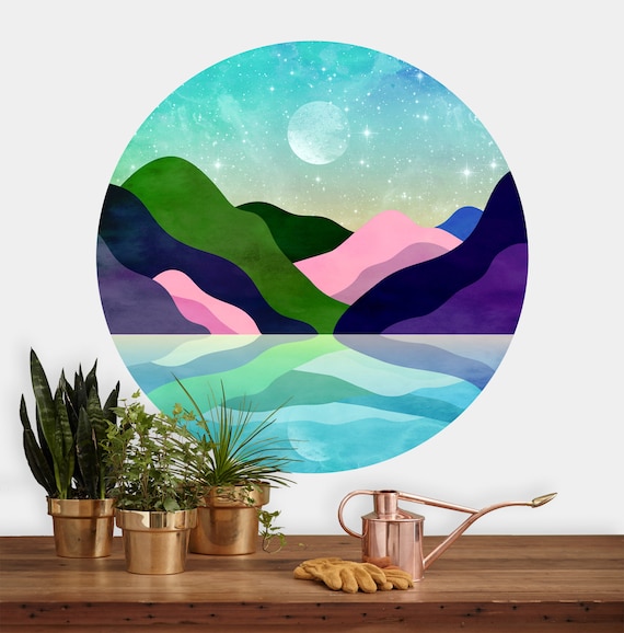 Wall decal with vibrant colours. Serene decoration for your home.