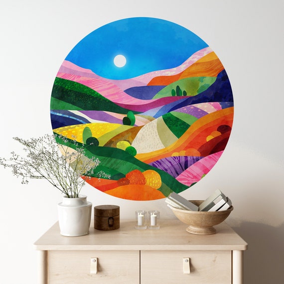 Summer vibes wall decal. Self-adhesive, repositionable and removable fabric. Perfect decoration for your walls.