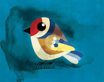 Goldfinch art print. Bird illustration. Perfect decoration for yur walls.