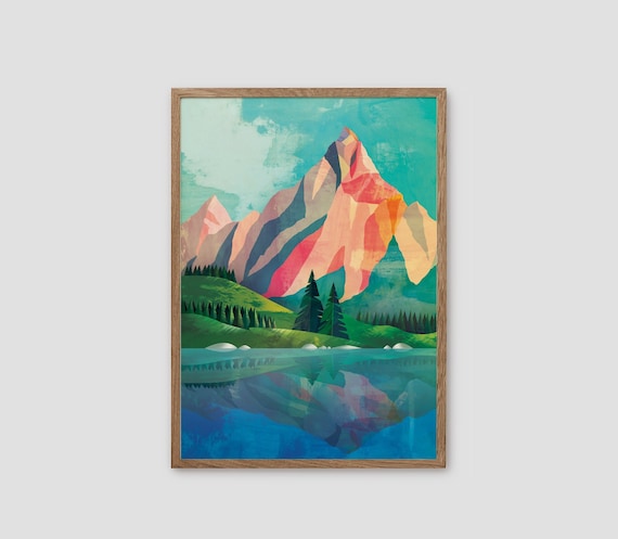 Landscape art print. Mountain print.