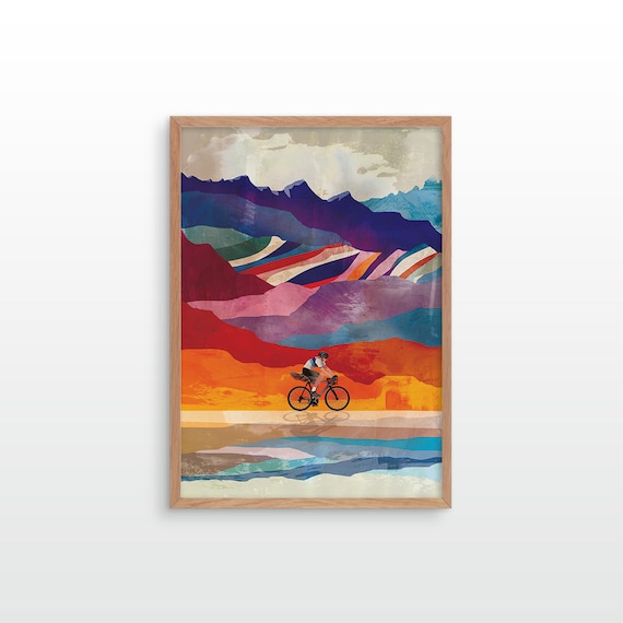 Cycling art print. Great gift for a cyclist.