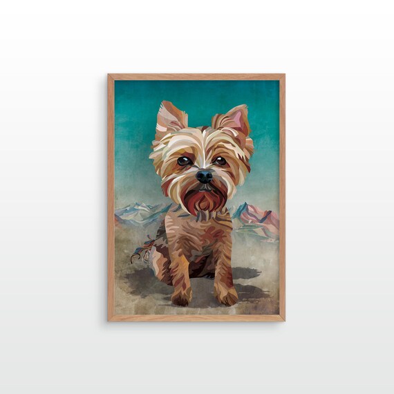 Custom Pet Portrait Illustration: Personalized Dog Art Print