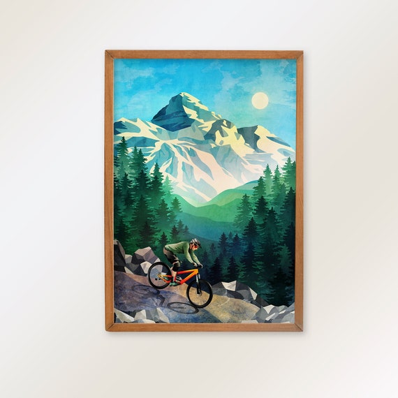 Mountain bike fine art print. Decoration for your home or office. MTB decor for keen riders.