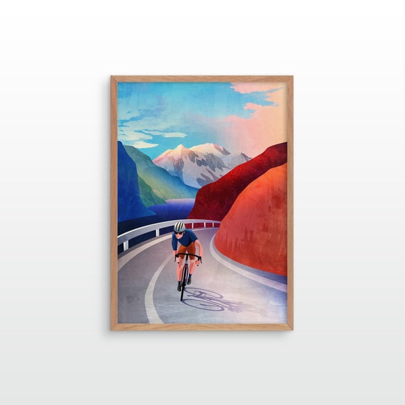 Cycling art print. Push the tempo.