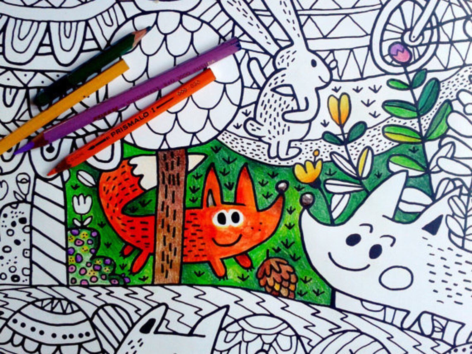 Set of 2 Different Big Size Colouring Pages for Kids. | Etsy