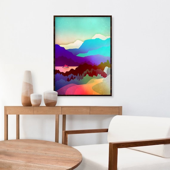 Landscape print. Mountain print.