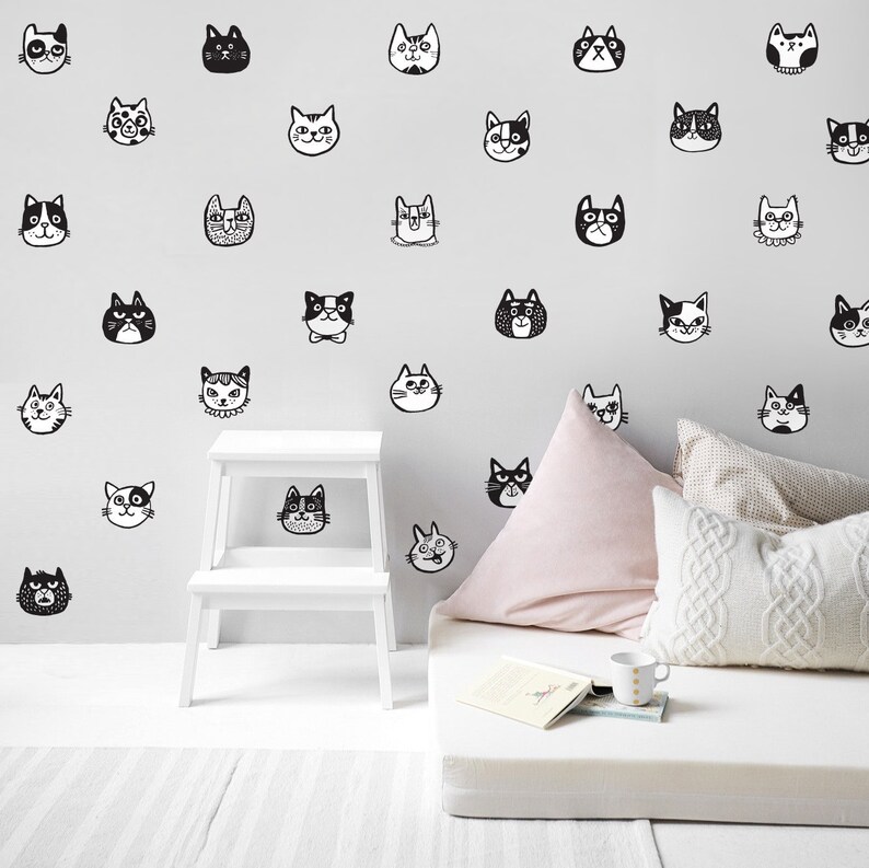 Cat Stickers Sets Removable Wall Decals 30 Pcs For Decorating Your Laptop Or Notebooks